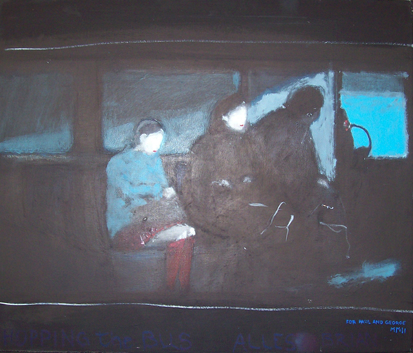 3.	Hopping the Bus  “23 x 27”  2002